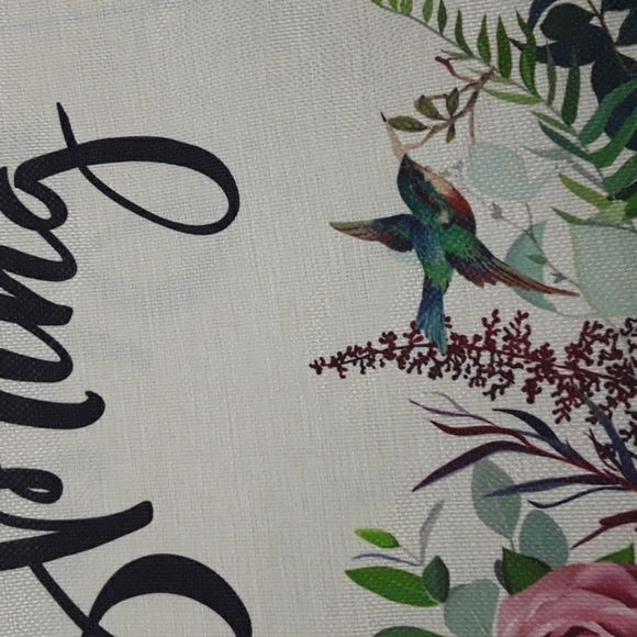 Hello Spring Garden Flag Outdoor Decor Canvas Double Sided Floral 12.5 x 19 - Picture 2 of 6